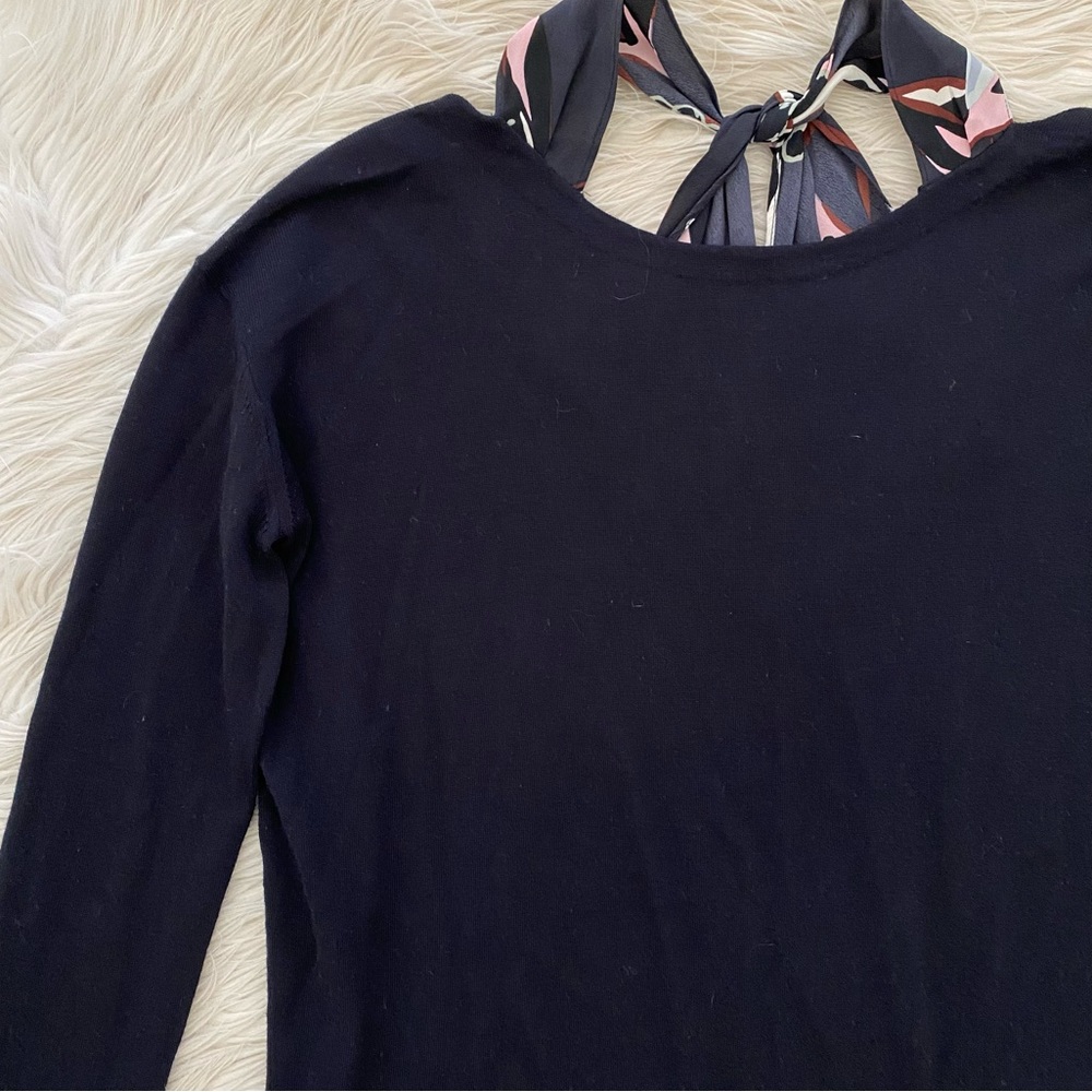 Dorothee Schumacher Navy Blue Knit Ribbon Detail Pullover Sweater - Picture 2 of 10
